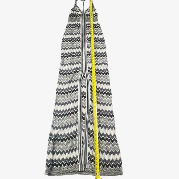 Victoria's Secret Chevron Halter T-Strap Maxi Dress Size S Black White Stretchy - Picture 7 of 12